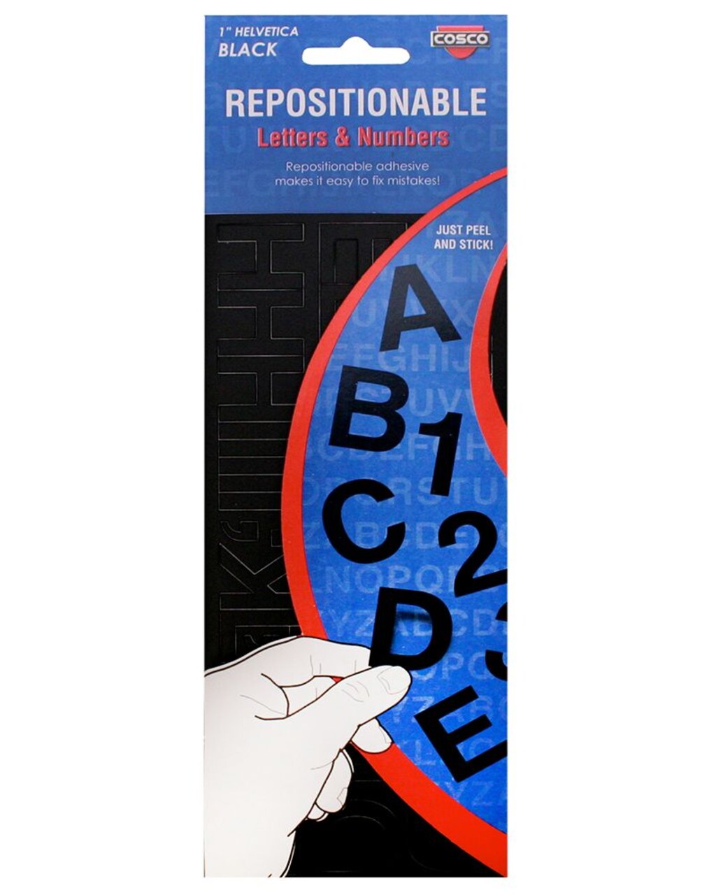 Creative Start Vinyl Repositionable Self-Adhesive Letters, 1", Helvetica Font, Black, 48 count